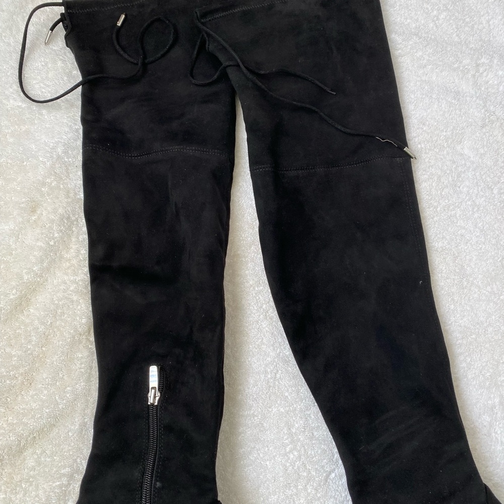 Marc Fisher Suede Black Over-the-Knee Boots Size 9 - Picture 8 of 14